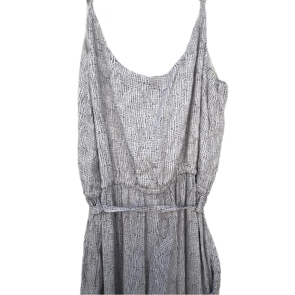 Dress Forum Black White Adjustable Straps Polkadot Jumpsuit Pockets Small - Picture 8 of 13